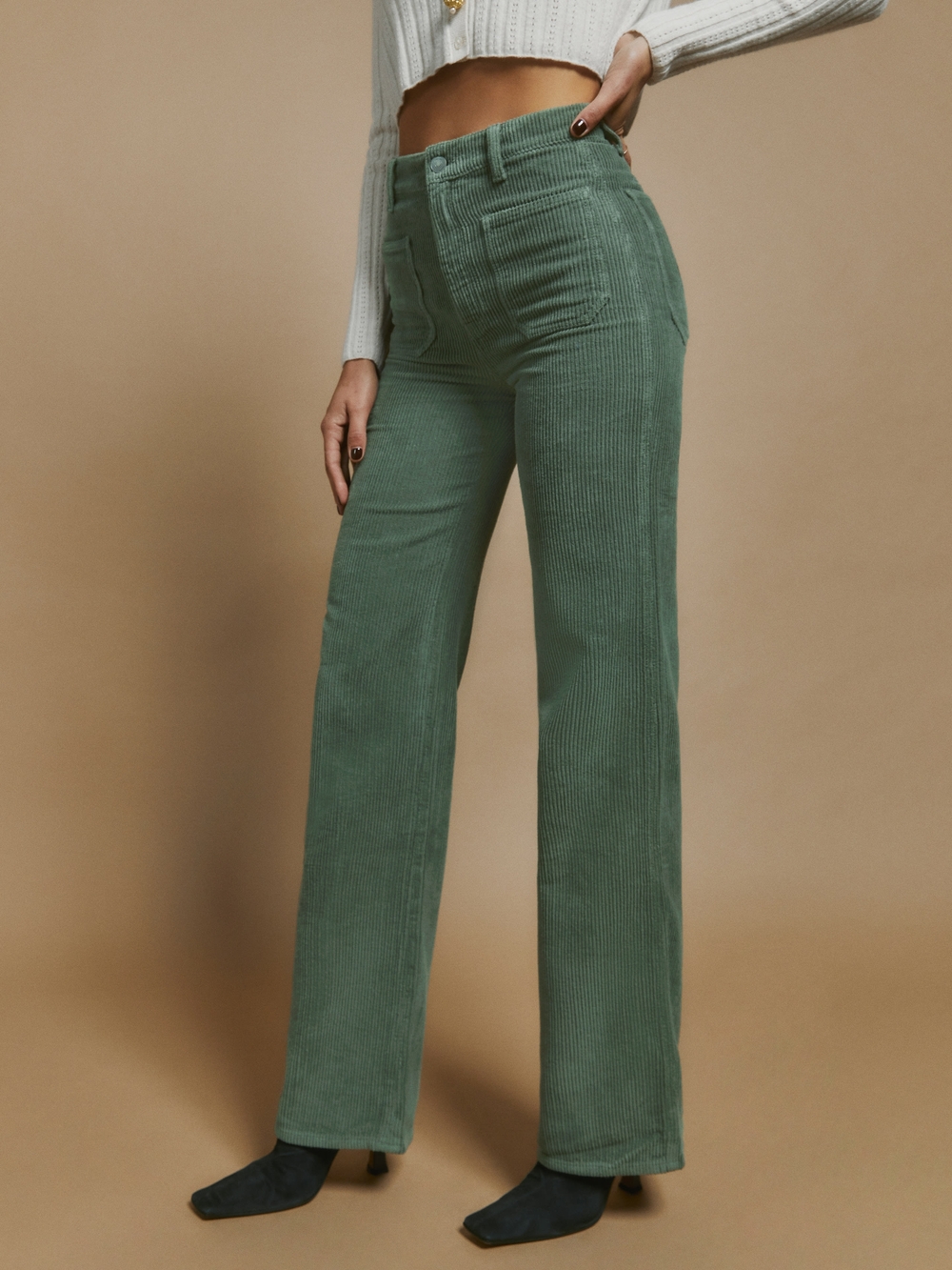 Reformation Corduroy Jeans in Sage